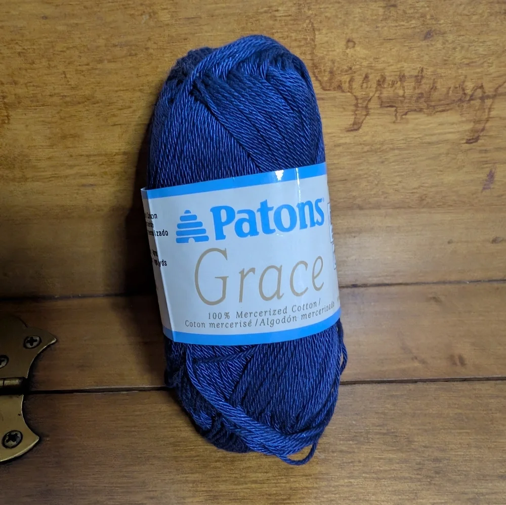 Patons Grace 100% Mercerized Cotton Navy Yarn